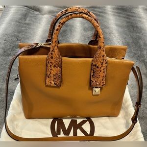 Michael Kors Leather and Snake Skin Satchel Purse